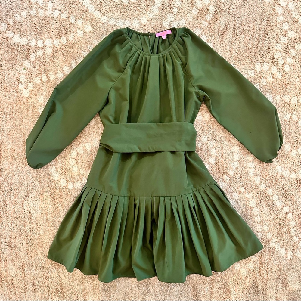 NWOT LDT Anthropologie Green Pleaded Skirt - Picture 2 of 4